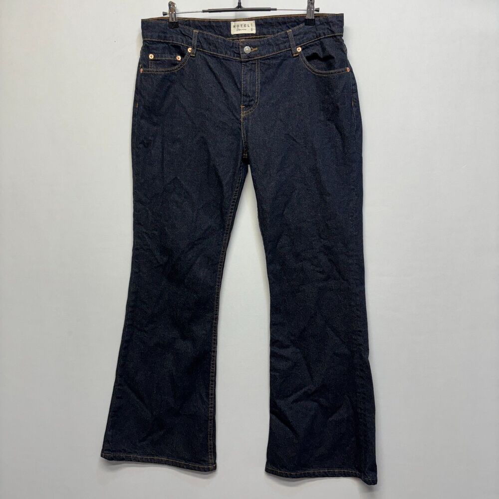 Motel Rocks Denim Women Flare Jeans Measured 36x31 Blue Denim C068 -3